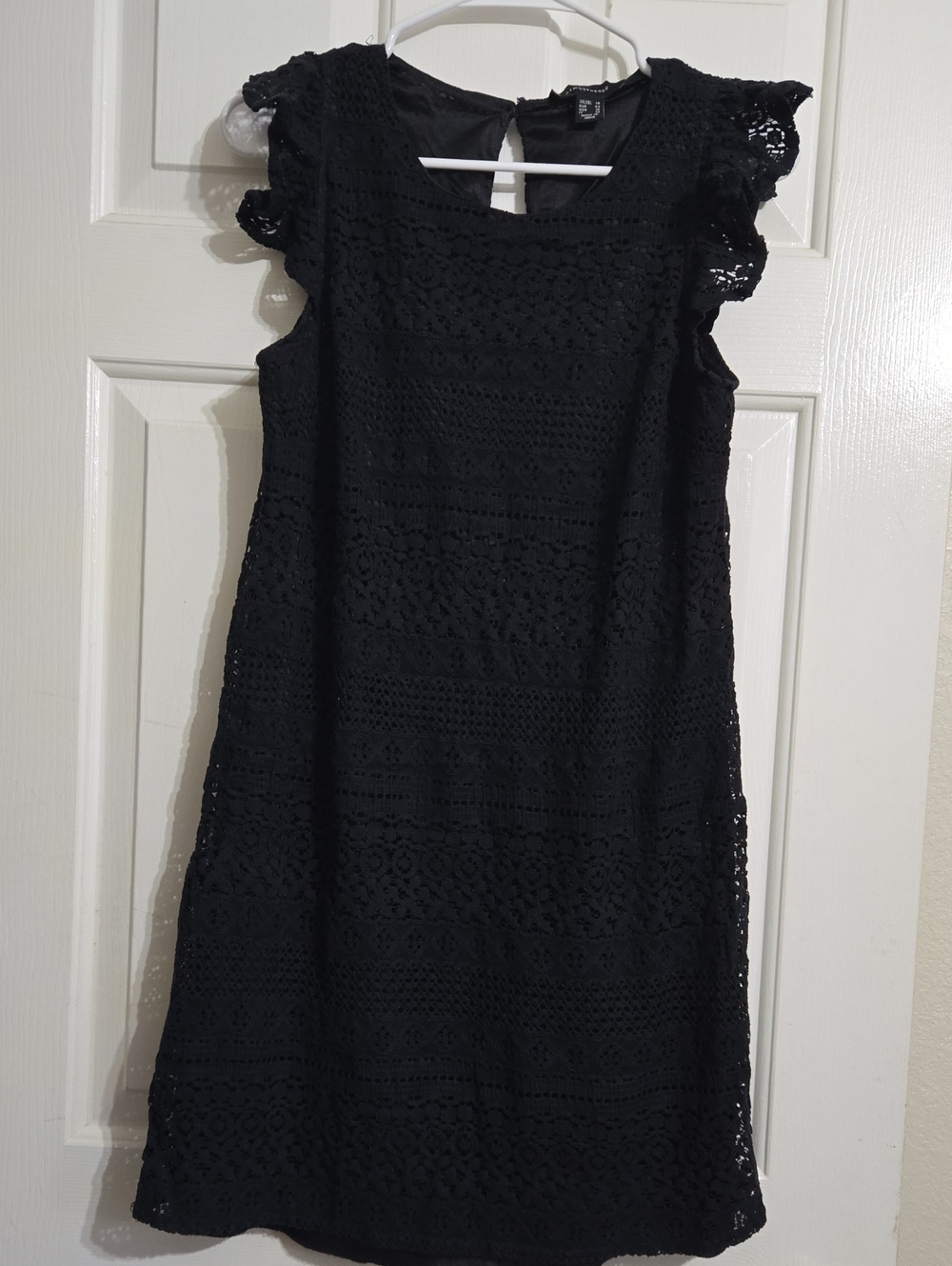 Atmosphere Black Lace Mini Dress with Flutter Cap Sleeves